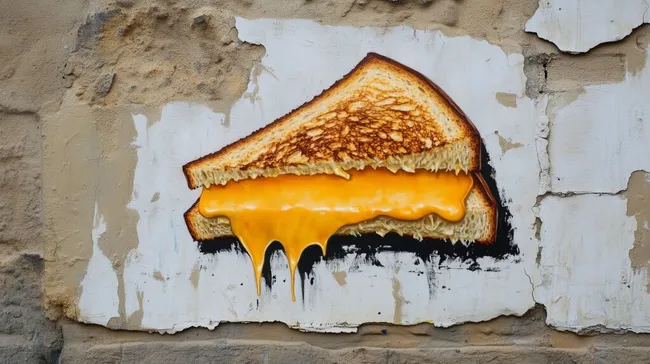 Leckerer Käsetoast mit Schmelzkäse-Motiv