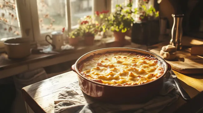 Leckerer Kartoffelauflauf mit goldener Käsekruste