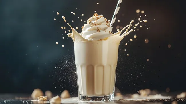 Leckerer Milchshake mit Sahne und Streuseln