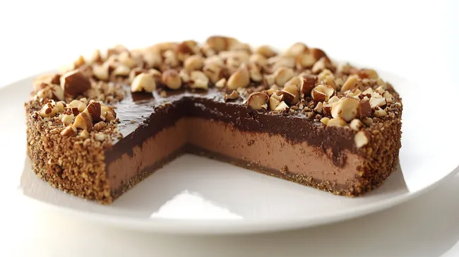 Leckerer Schokokuchen mit Haselnüssen und Nutella-Glasur