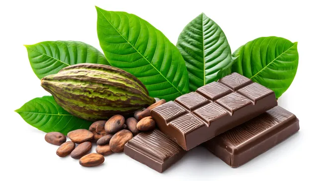 Leckerer Schokoladengenuss mit frischen Kakaobohnen