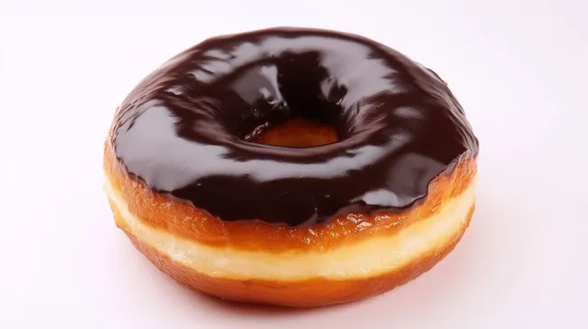 Leckerer Schokoladenkrapfen mit Vanillefüllung