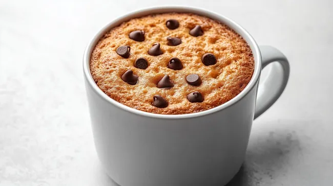 Leckerer Tassenkuchen mit Schokoladentröpfchen