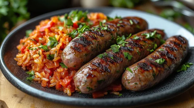 Leckeres Balkan-Grillfleisch mit Djuvec-Reis