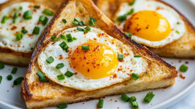 Leckeres Brot mit Spiegelei und Gewürzen