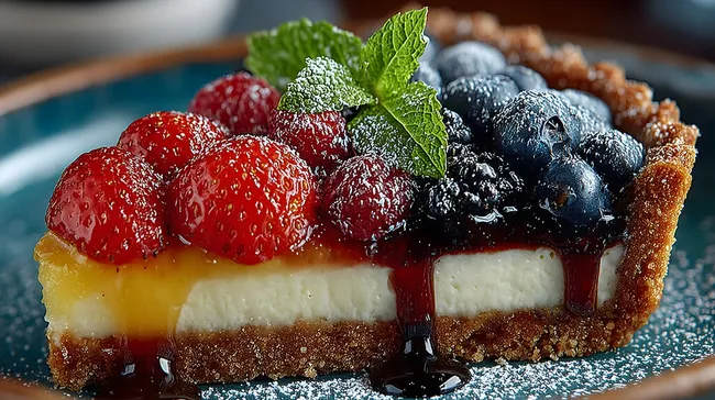 Leckeres Früchtetörtchen mit Beeren und Minze