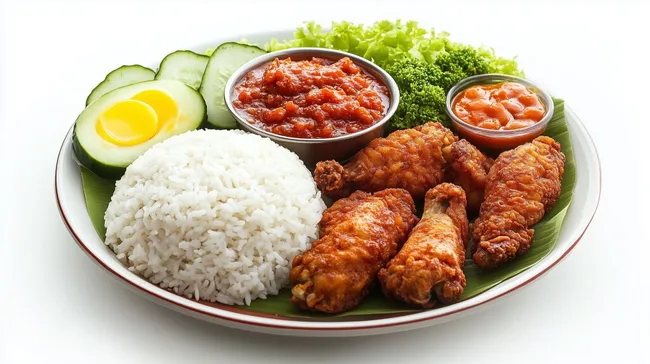 Leckeres malaysisches Reisrezept mit knusprigem Hähnchen und Sambal-Sauce