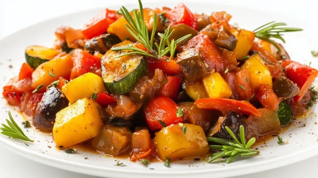 Leckeres mediterranes Gemüsegericht mit Kräutern