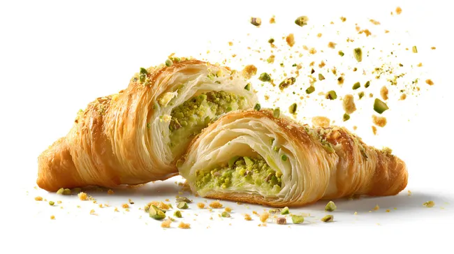 Leckeres Pistazien-Croissant mit Blätterteig