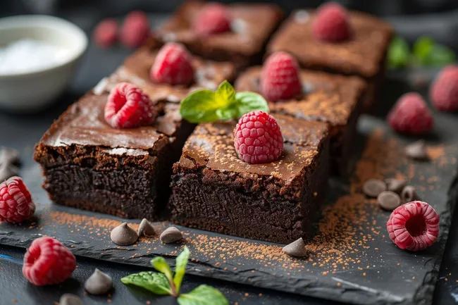 Leckeres Schokoladen-Himbeer-Brownie