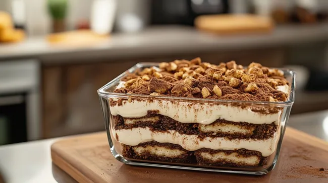 Leckeres Tiramisu-Dessert in Glasschale