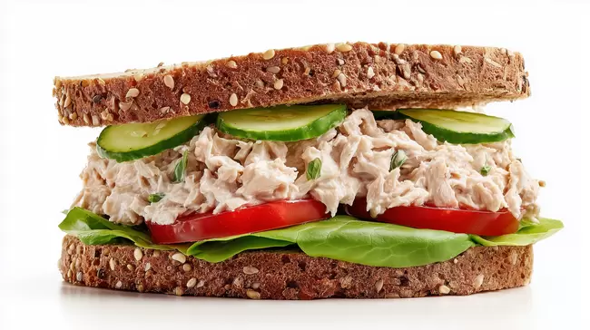 Leckeres und nahrhaftes Sandwich mit Thunfischsalat