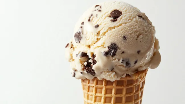 Leckeres Vanille-Eiswürfel-Eis in Waffelschale