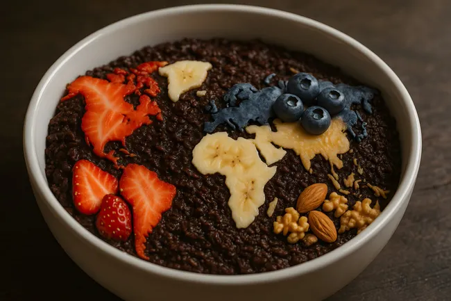 Leckeres veganes Frühstück mit Früchten und Nüssen