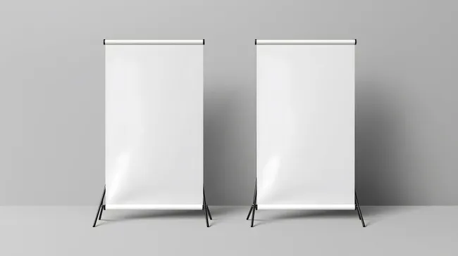 Leere Roll-up Banner für Werbezwecke