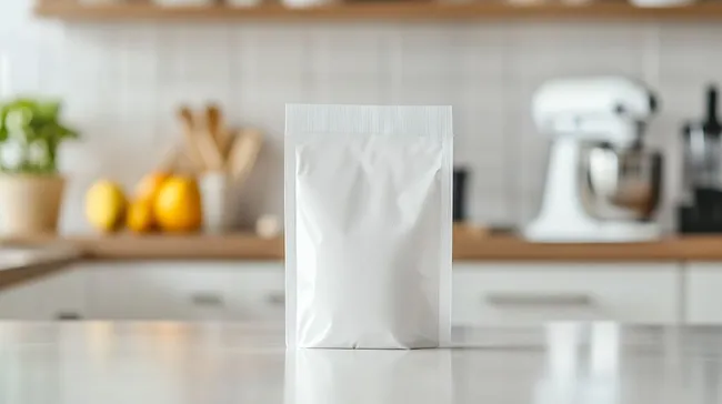 Leere Verpackung für Lebensmittel in moderner Küche