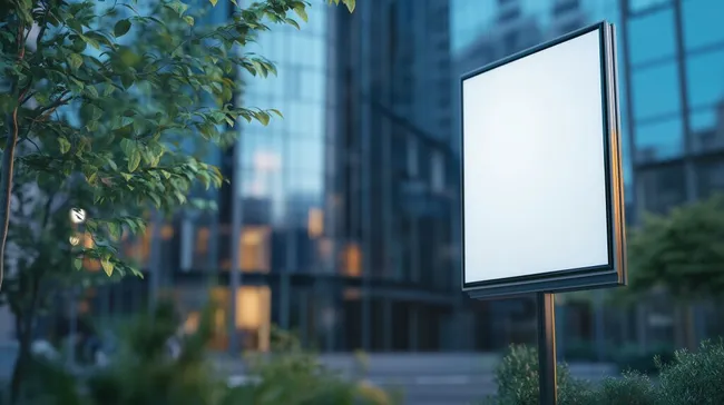 Leeres Außenwerbeschild an urbaner Stadtstraße