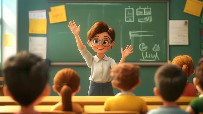 Lehrerin ermutigt Schüler im Klassenzimmer