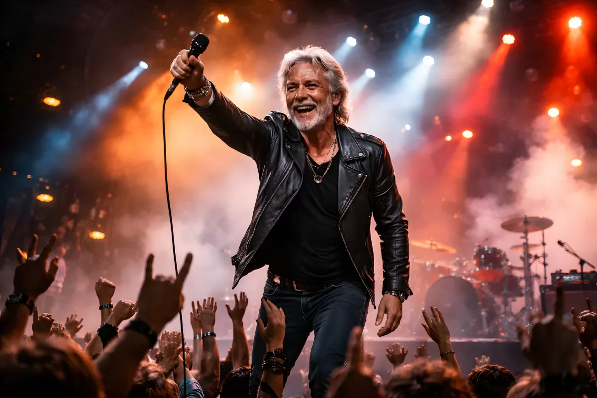 Leidenschaftlicher Rockstar begeistert Menge bei Konzert