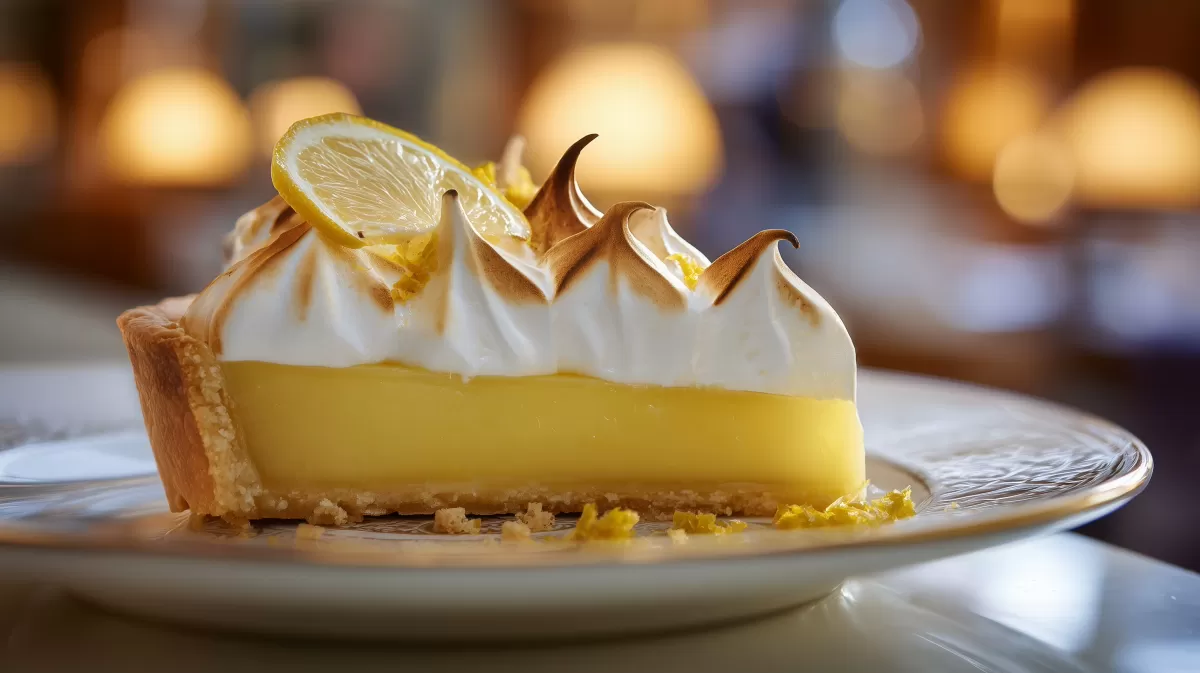 Lemon Tart mit Baiser – goldener Kuchensnitt