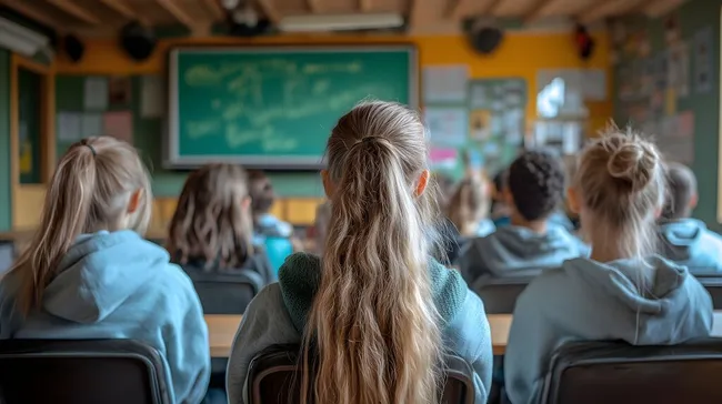 Lernende Schüler im modernen Klassenzimmer
