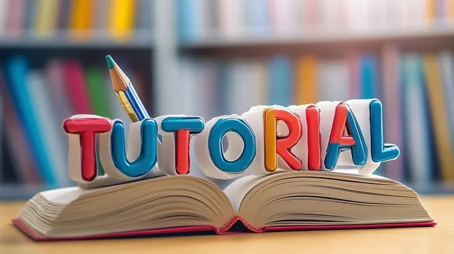 Lernhilfen und Bildungsmaterialien auf einem offenen Buch