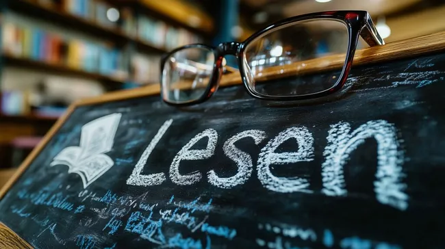 Lesen und Lernen in gemütlicher Bibliothek