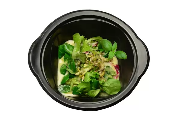 Lettuce with sprouts and sunflower seeds