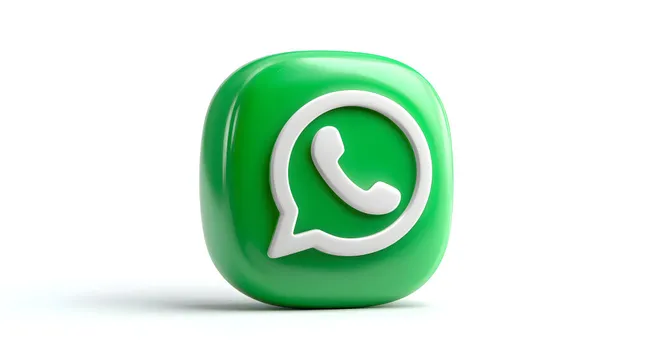 Leuchtend grünes WhatsApp-Symbol auf weißem Hintergrund