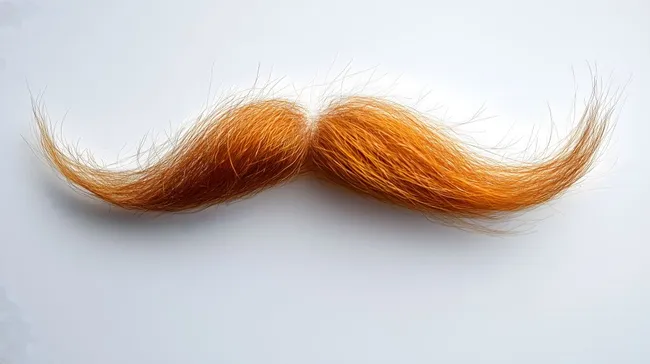 Leuchtend orangefarbener Schnurrbart auf weißem Hintergrund