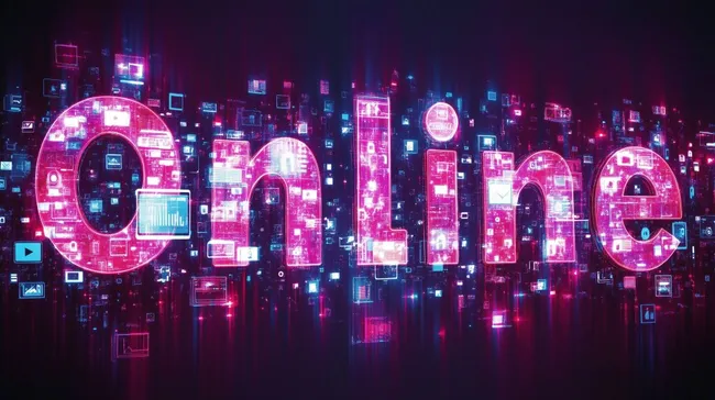 Leuchtende Digitalstadt - Abstrakte Cyberpunk-Fotografie