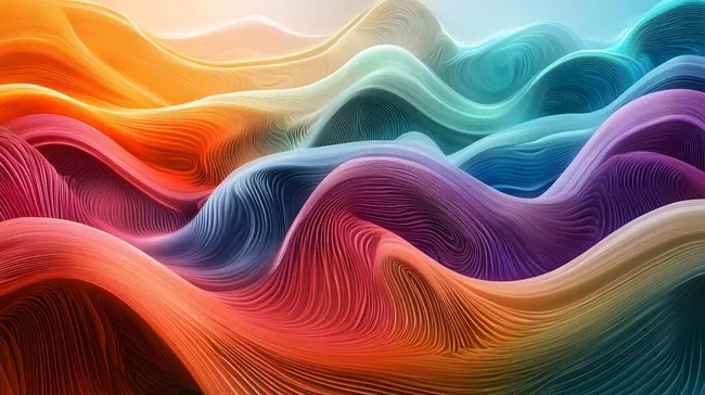 Leuchtende farbige Wellenmuster in Bewegung