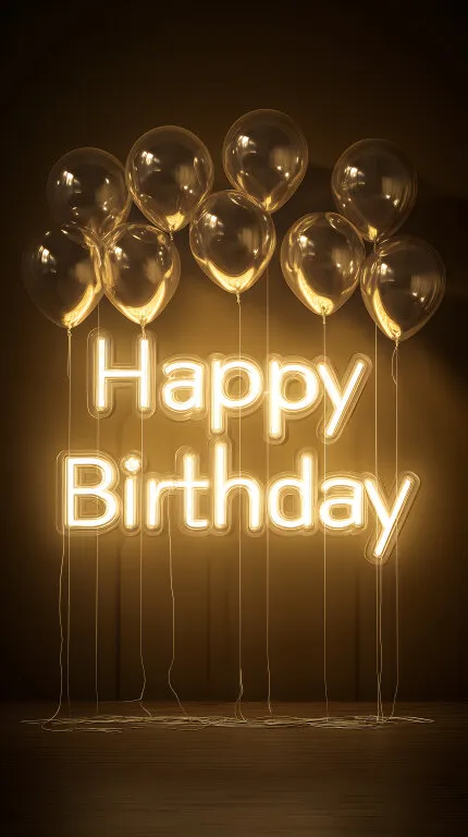 Leuchtende Geburtstagskarten mit goldenen Ballons