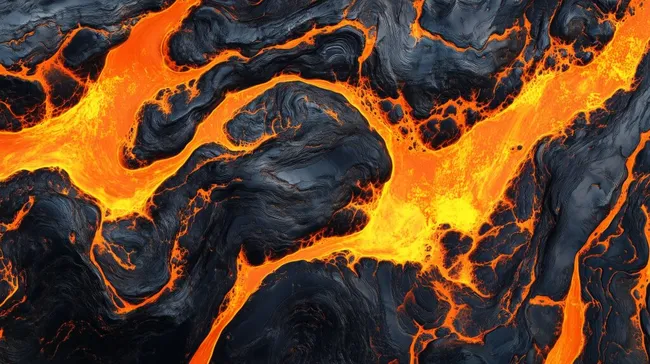 Leuchtende Lavaströmung in abstrakter Illustration