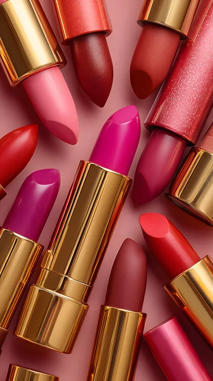 Leuchtende Lippenstifte in glänzenden Farbtönen
