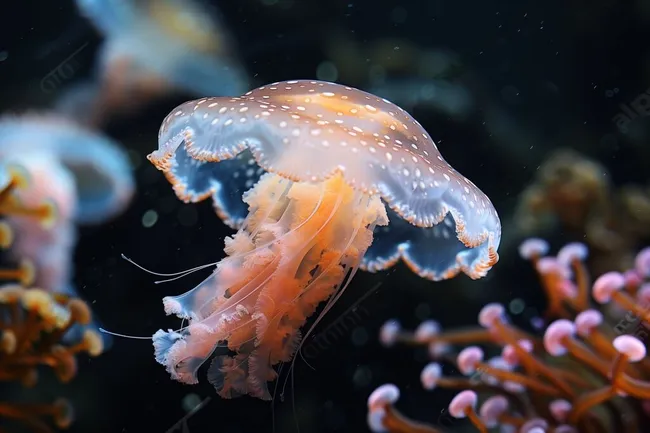 Leuchtende Qualle in der Unterwasserwelt