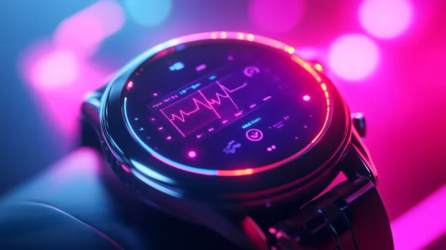 Leuchtende Smartwatch mit Herzfrequenzanzeige