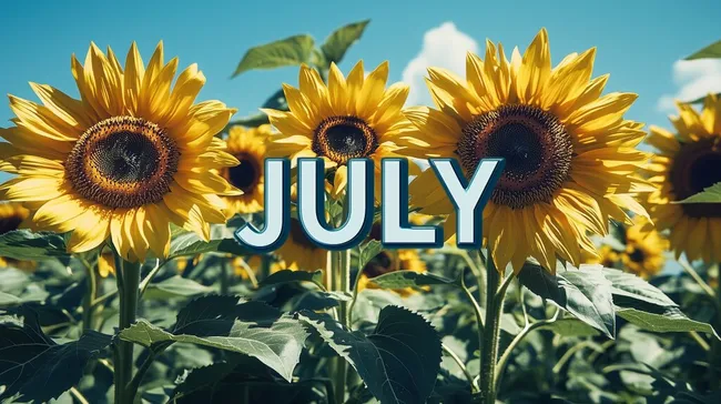 Leuchtende Sonnenblumen auf Sommer-Landschaft