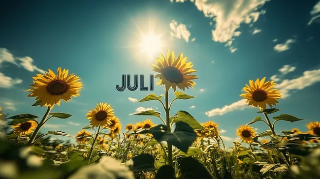 Leuchtende Sonnenblumen im Sommer unter blauem Himmel