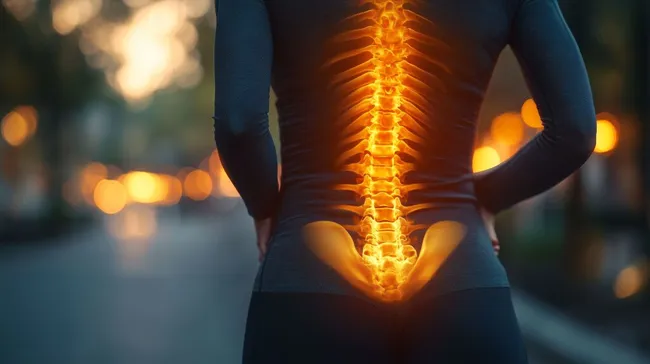Leuchtende Wirbelsäule bei Rückenschmerzen