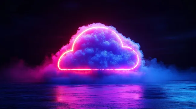 Leuchtende Wolke - Digitale Neon-Kunstwerke