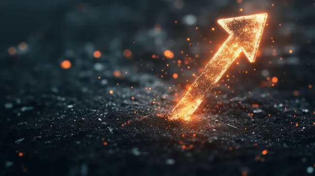 Leuchtender Aufwärtspfeil für Wachstum und Fortschritt