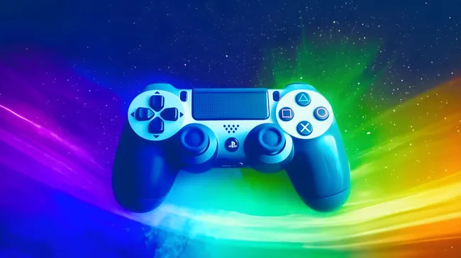 Leuchtender Gaming-Controller im futuristischen Design