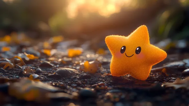 Leuchtender Sternfigur in herbstlicher Umgebung