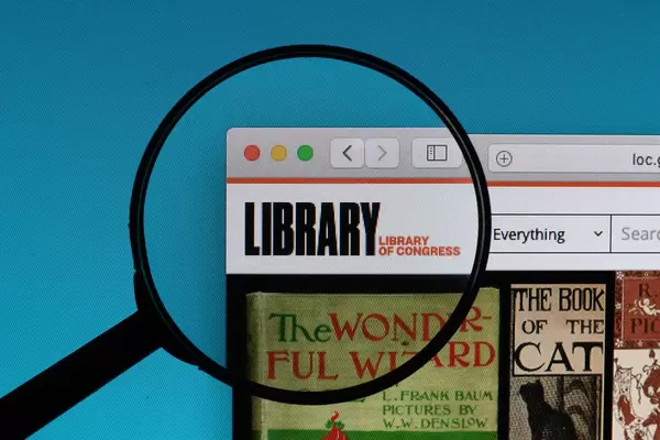 Library of Congress logo under magnifying glass