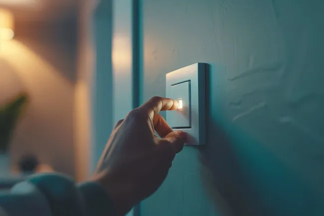 Lichtschalter an der Wand einschalten