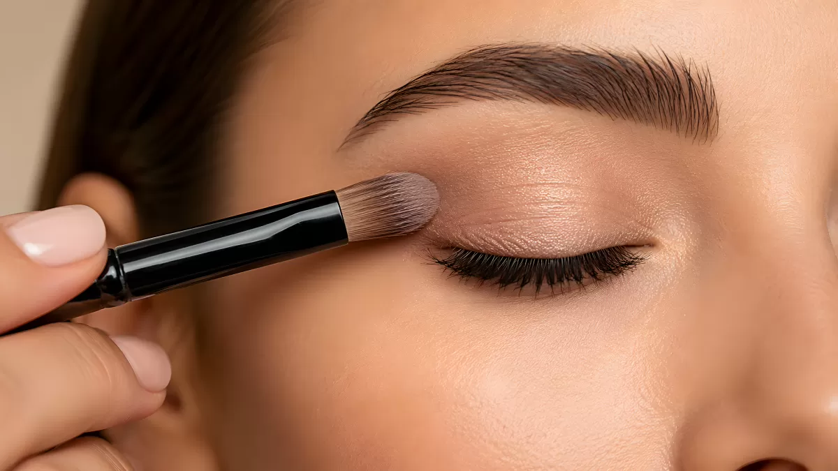 Lidschatten auftragen mit Pinsel – Beauty Nahaufnahme