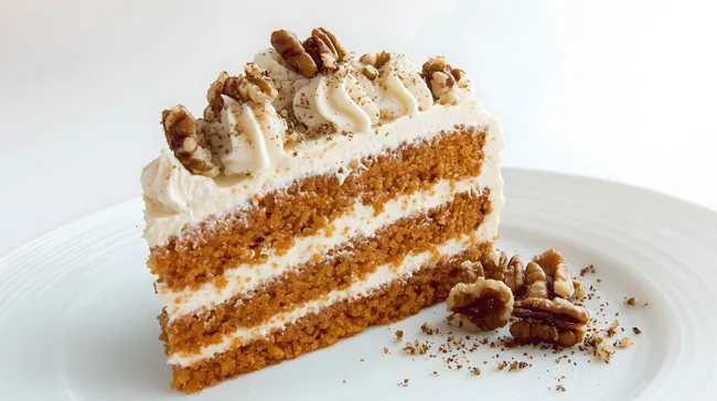 Liebevoll dekorierter Karottenkuchen mit Frischkäsecreme