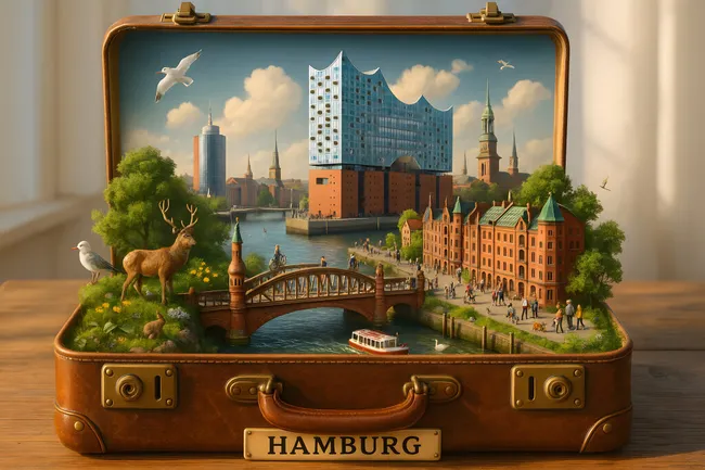 Liebevolle Ansicht der historischen Hamburger Speicherstadt