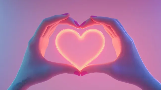 Liebevolle Geste mit Herz-Silhouette